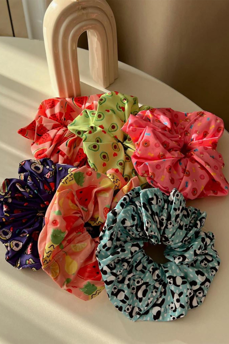 Multicolored Patterned 6 Pieces Rubber Buckle Set AK76 - EYYO