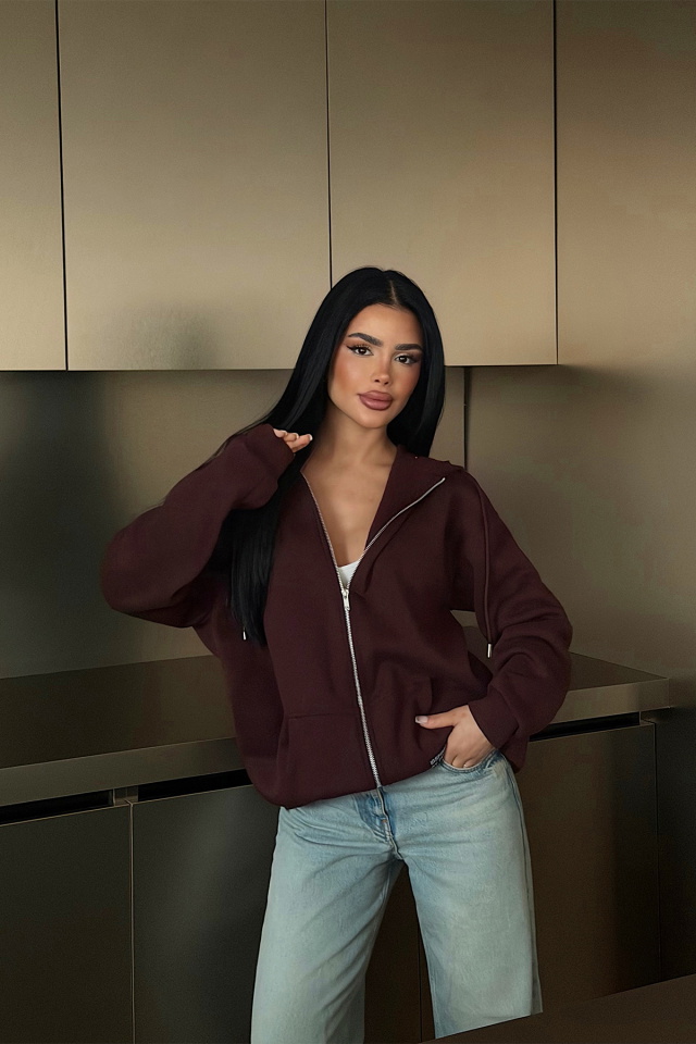 Mürdüm Medias Kapüşonlu Hırka ATE-4867 - 2