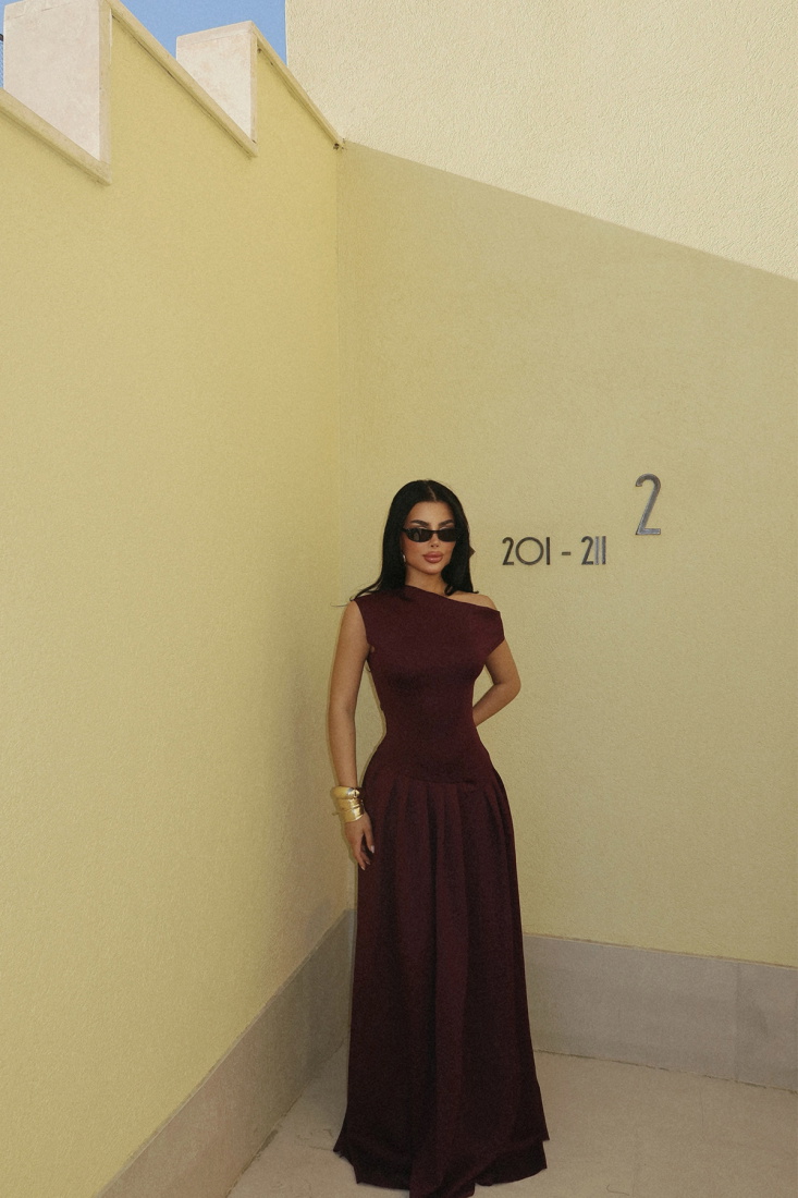 Mürdüm Layana Uzun Elbise ATE-2569 - EYYO