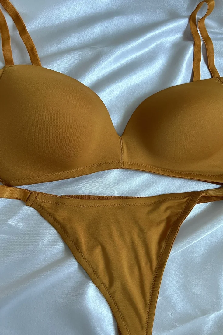 Mustard Classic Bra Set ATE6271 - EYYO