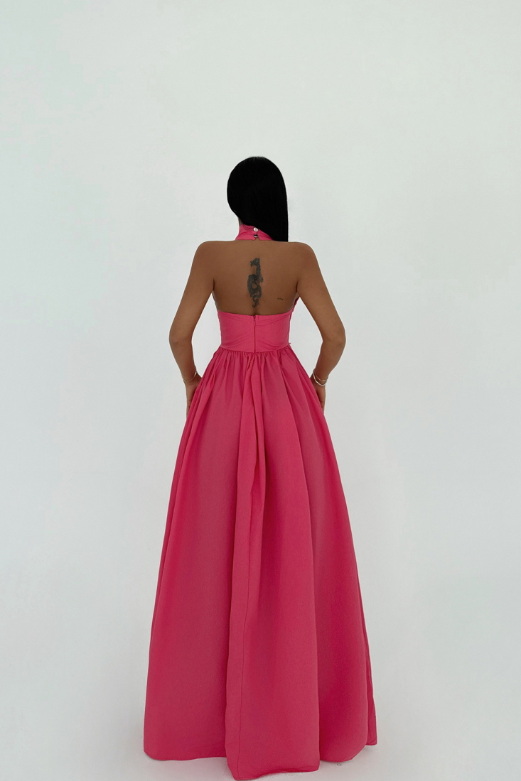 Nar Çiçeği Ramblas Uzun Elbise ATE-2701 - EYYO