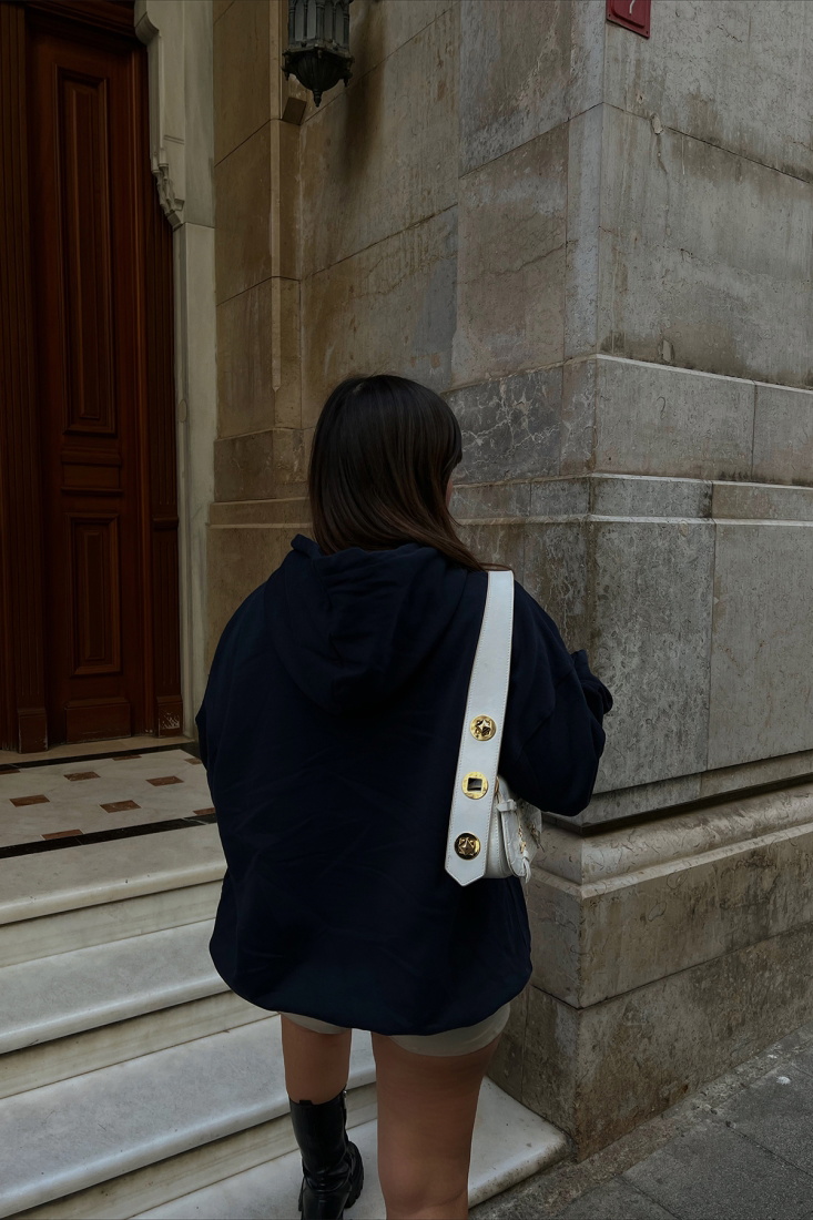 Navy Blue Embroidered Sweat ATE2353 - EYYO