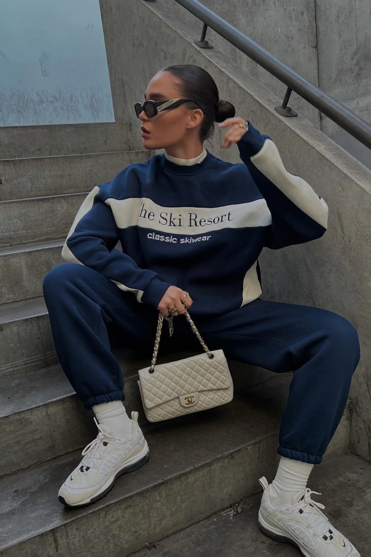 Navy Blue Printed Set ATE2146 - DEPPOT