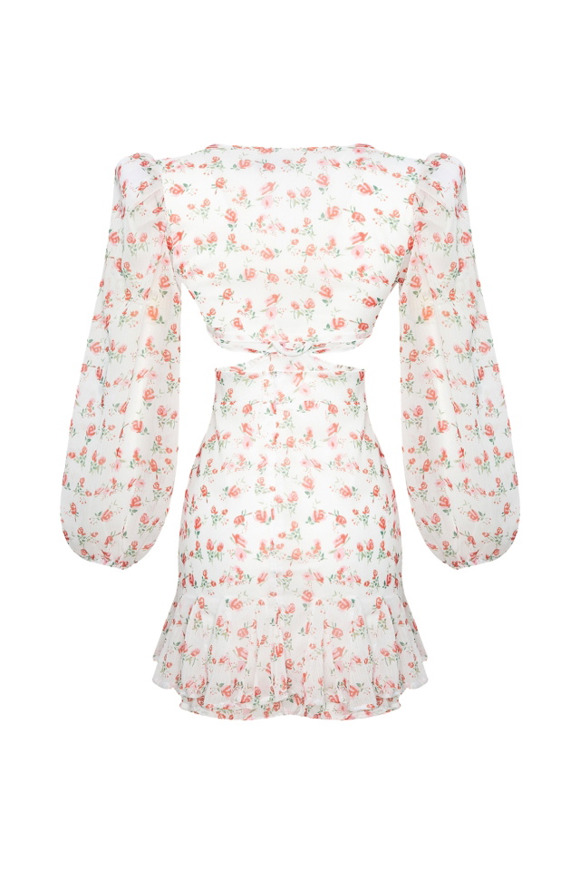 Open Sided With White Rose Dress ATE70 - 6