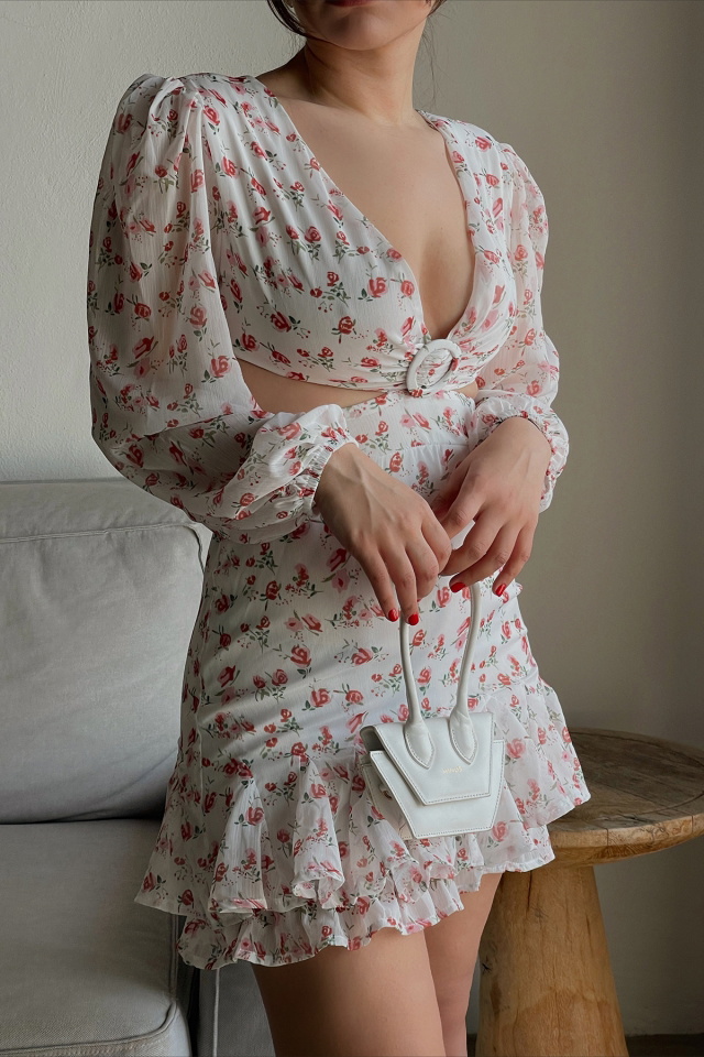 Open Sided With White Rose Dress ATE70 - 3