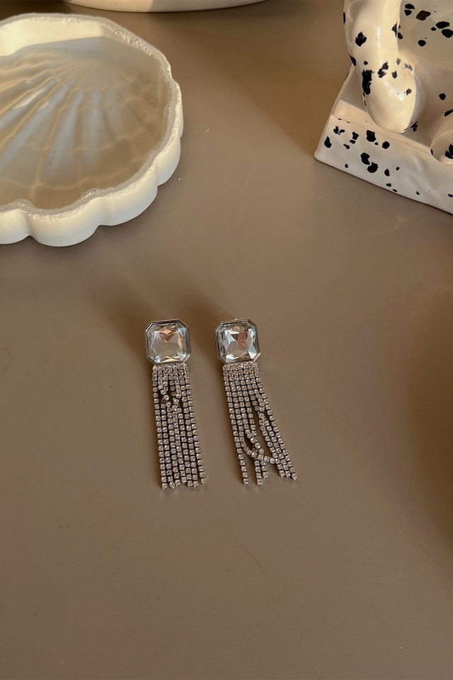 Parlak Taş Detay Sallantılı Küpe AK15 -