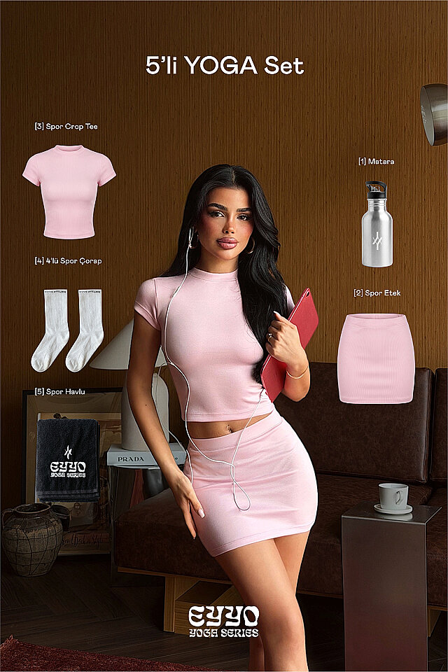 Pembe 5'li Yoga Set -
