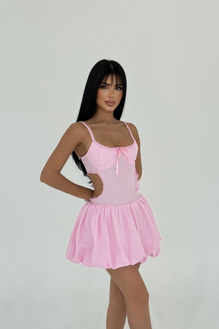 Pembe Lissett Mini Elbise ATE-2860 - EYYO