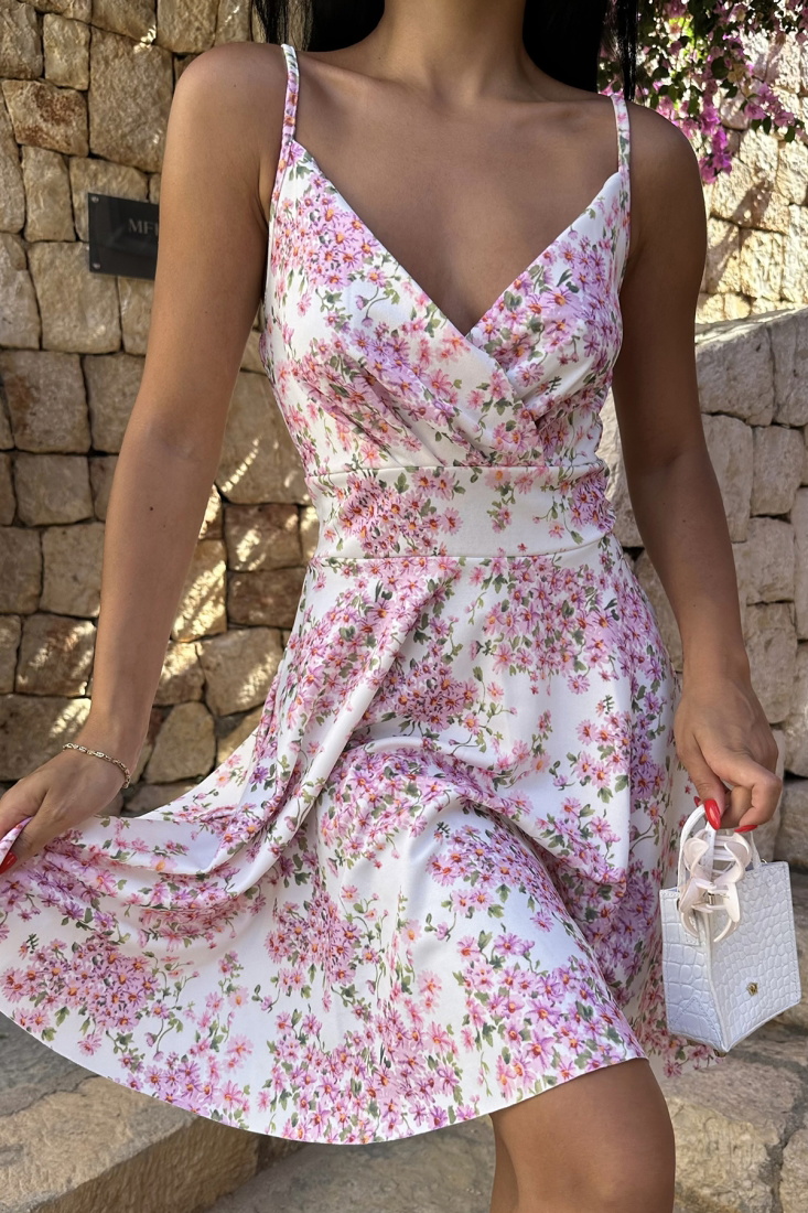 Pembe Askılı Mini Elbise ATEL2098 - EYYO