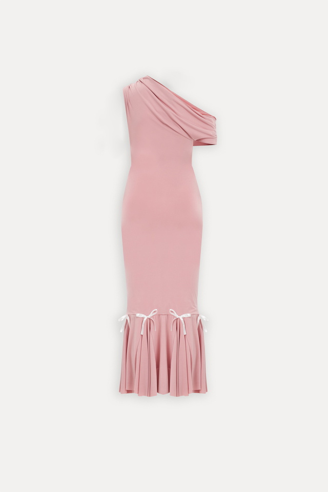 Pembe Bogen Fiyonklu Elbise ATE-1684 - 7