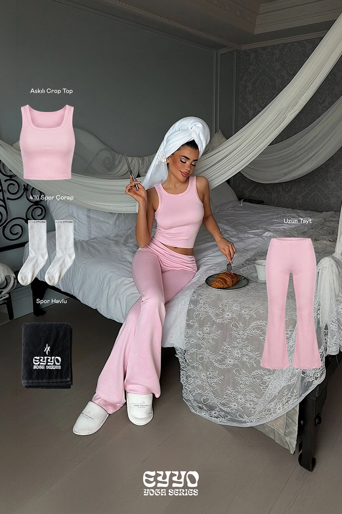 Pembe Bisu 4'li Yoga Set - 1