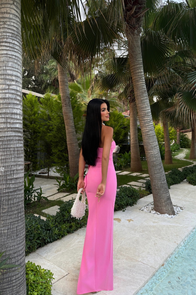 Pembe Daysi Straplez Elbise ATE-2926 - 4