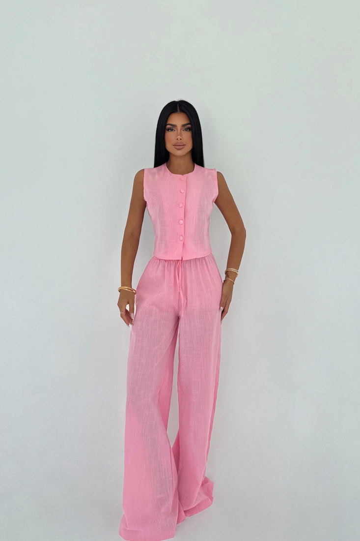 Pembe Eliza Keten Takım ATE-3166 - EYYO