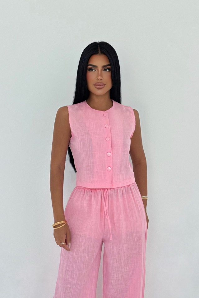 Pembe Eliza Keten Takım ATE-3166 - 2