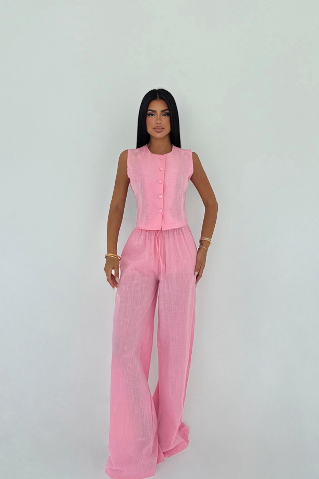 Pembe Eliza Keten Takım ATE-3166 