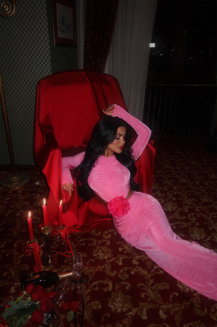 Pembe Fierello Elbise ATE-2299 - EYYO