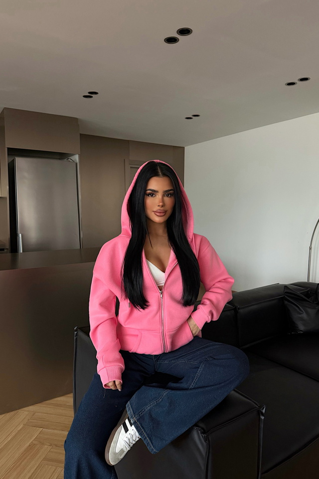 Pembe Medias Kapüşonlu Hırka ATE-4862 - 3
