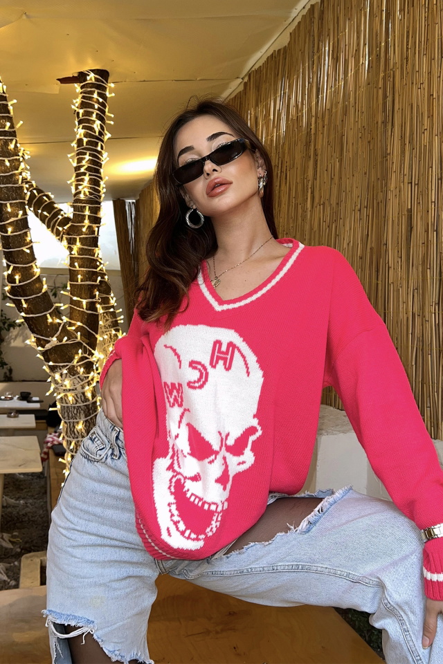 Pembe Önü Baskılı Kazak ATE3051 - 4