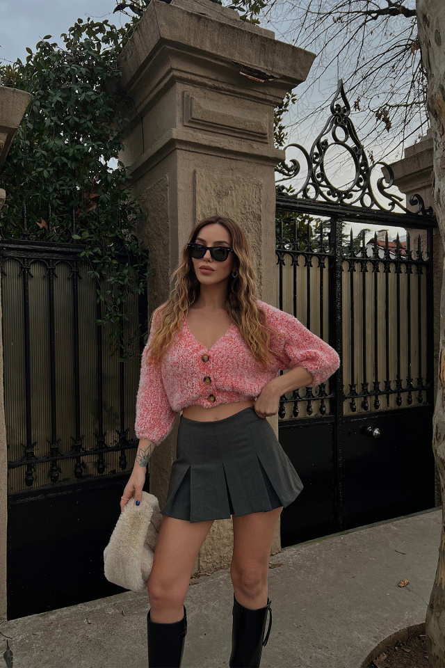 Pembe Önü Düğmeli Hırka ATE3170 - 5