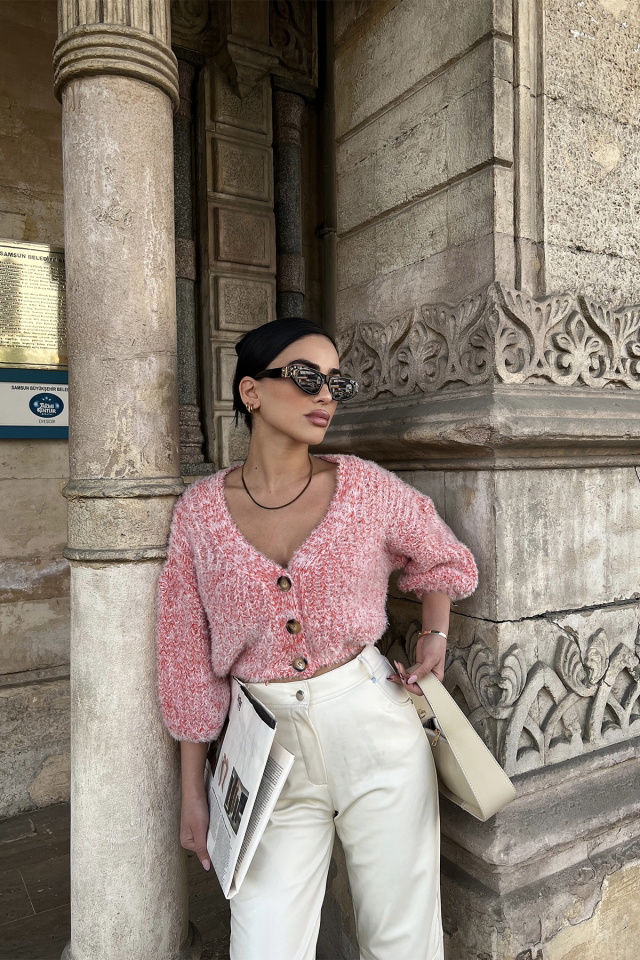 Pembe Önü Düğmeli Hırka ATE3170 - 3