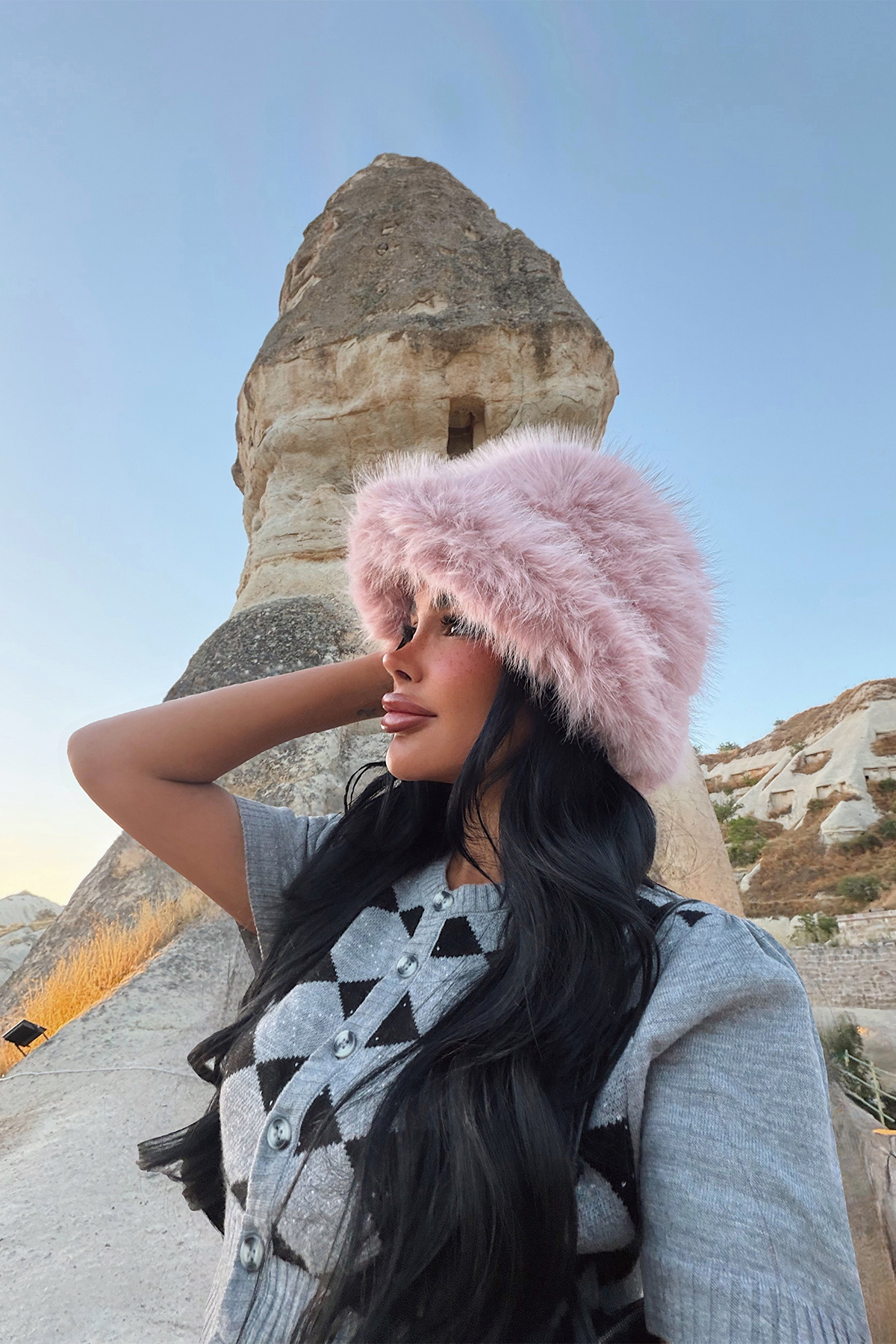 Pembe Peluş Şapka - 3