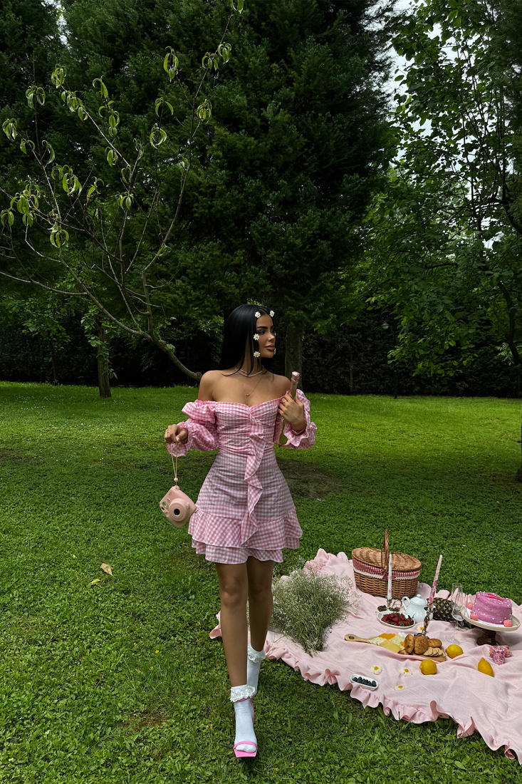 Pembe Jolanda Pötikare Elbise ATE-1079 - EYYO