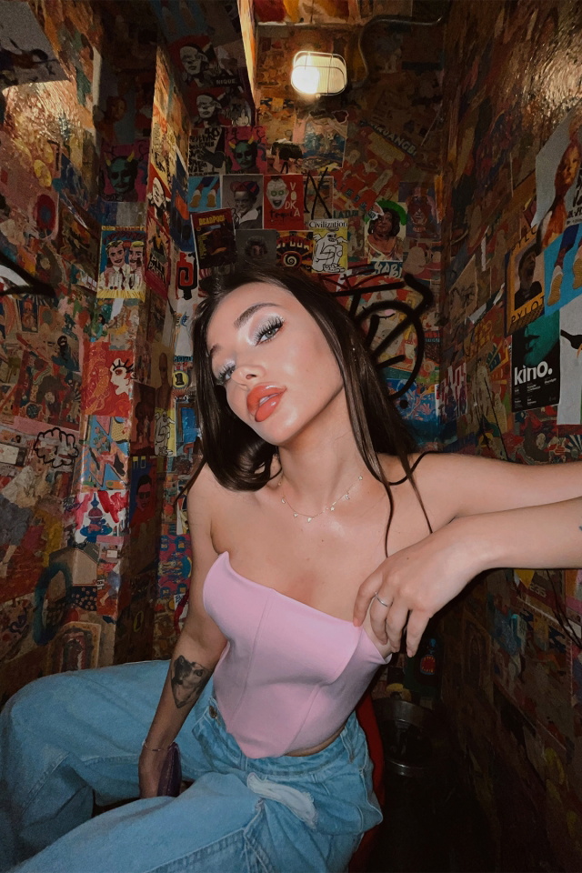 Pembe Sırt Detay Crop Top ATE4194