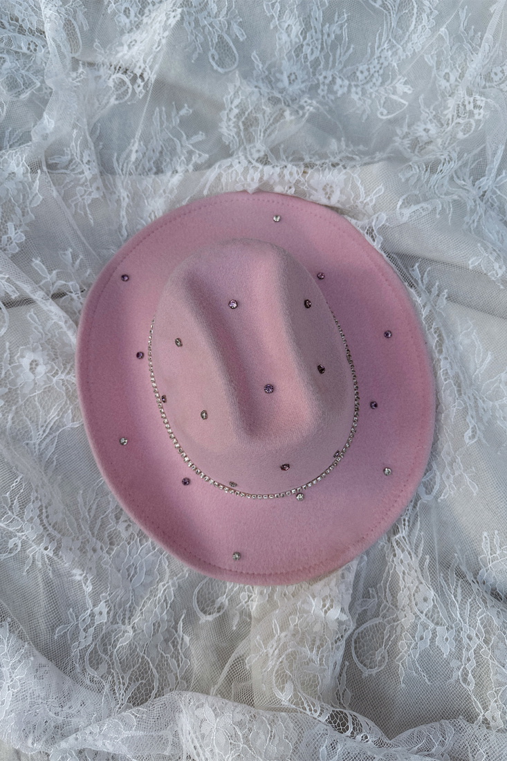 Pembe Taş Detay Kovboy Şapka ATE-1841 - EYYO