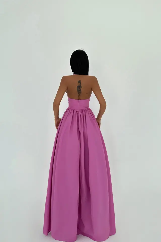 Pembe Ramblas Uzun Elbise ATE-2698 - 7