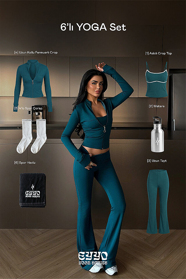 Petrol Yeşili 6'lı Yoga Set - 