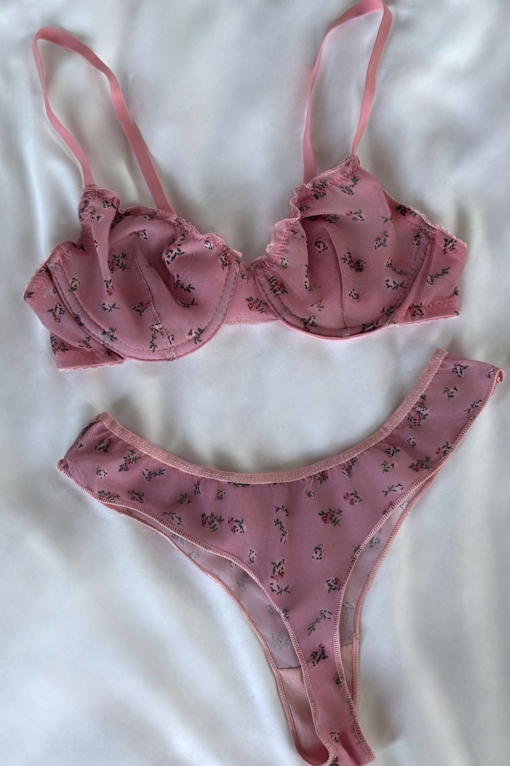 Pİnk Flower Detail Underwear ATE-2880 - EYYO