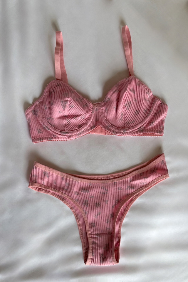 Pink Flower Pattern Underwear ATE-2881 