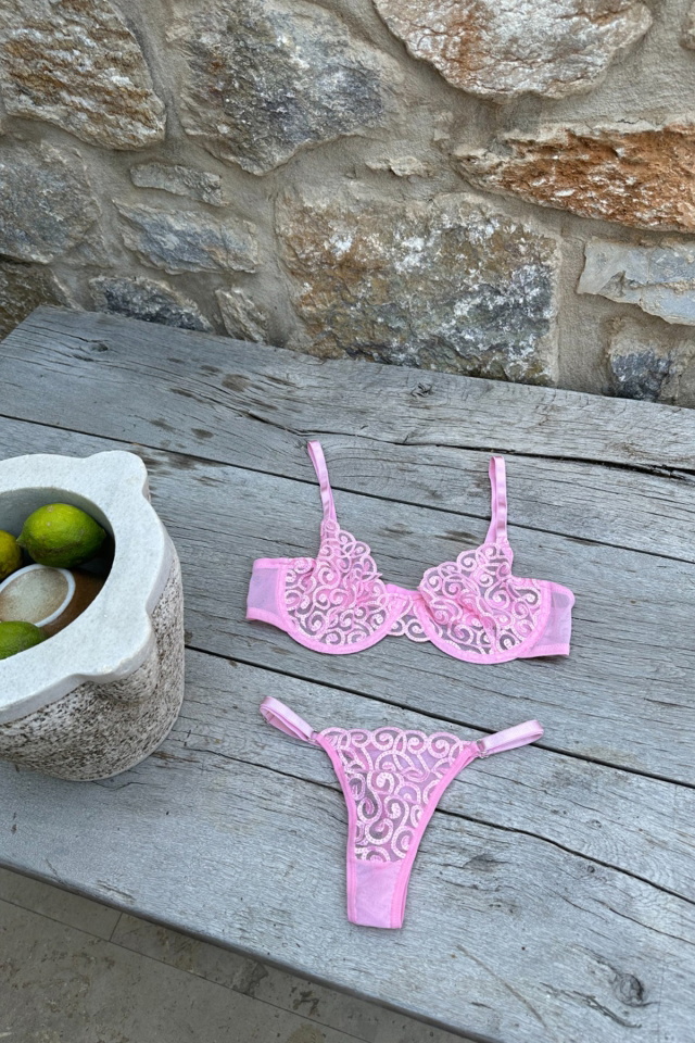 Pink Flower Pattern Underwear ATEL2483 - 3