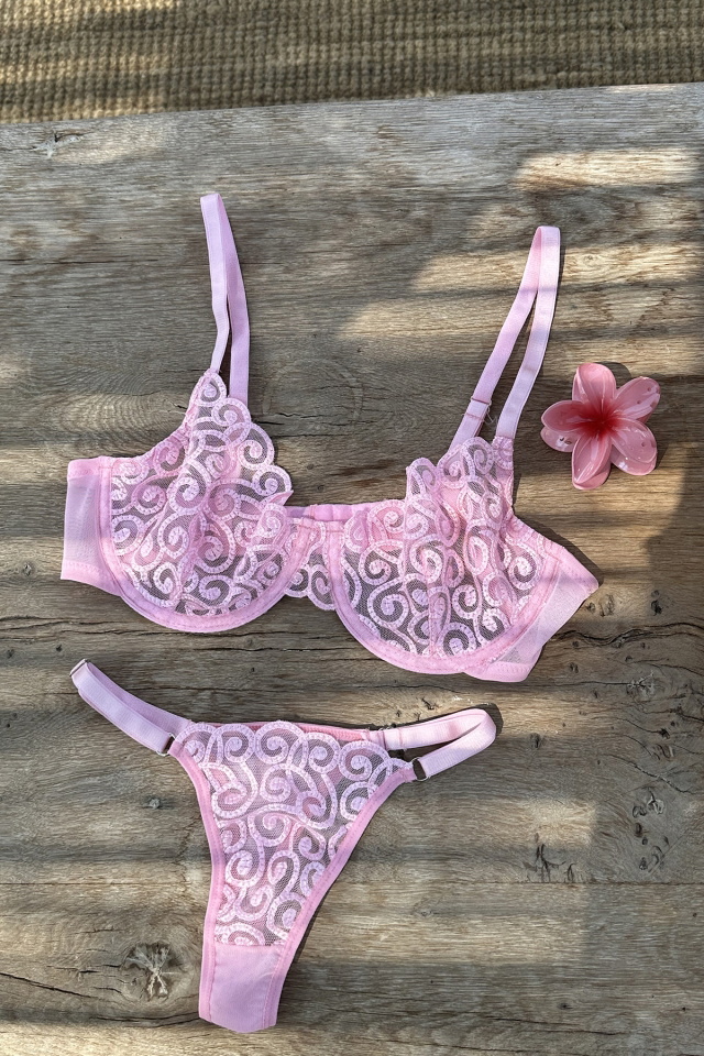 Pink Flower Pattern Underwear ATEL2483 - 4