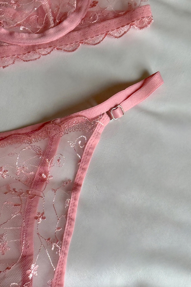 Pink Lace Detail Lingerie ATE-2873 - EYYO