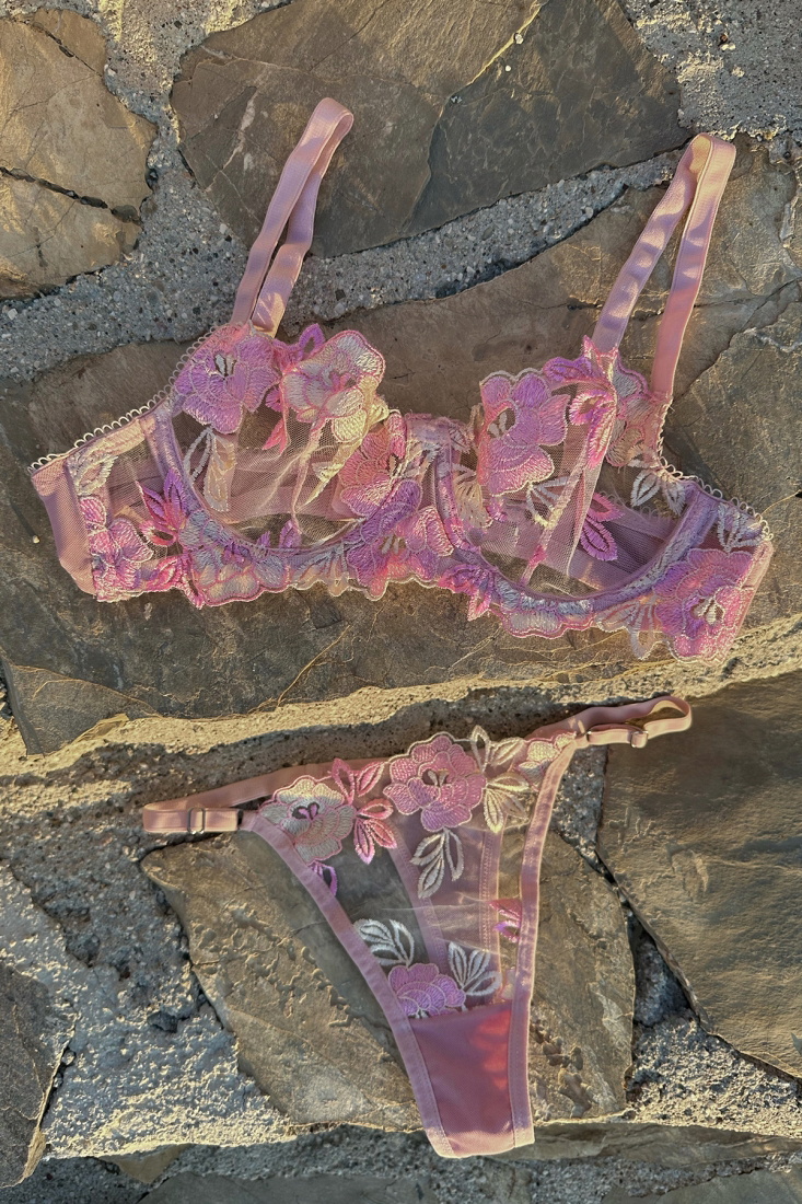 Pink Lace Detail Underwear ATEL2221 - EYYO