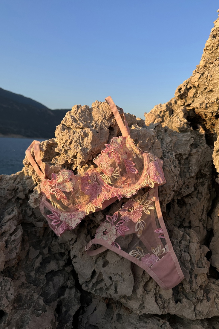 Pink Lace Detail Underwear ATEL2221 - EYYO