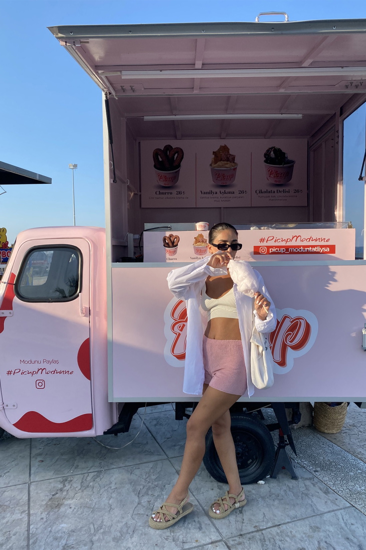 Pink Mini Shorts ATE1866 - gecce