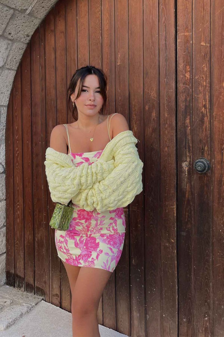 Pink Strapped Mini Dress RBW3 - EYYO ATELIER