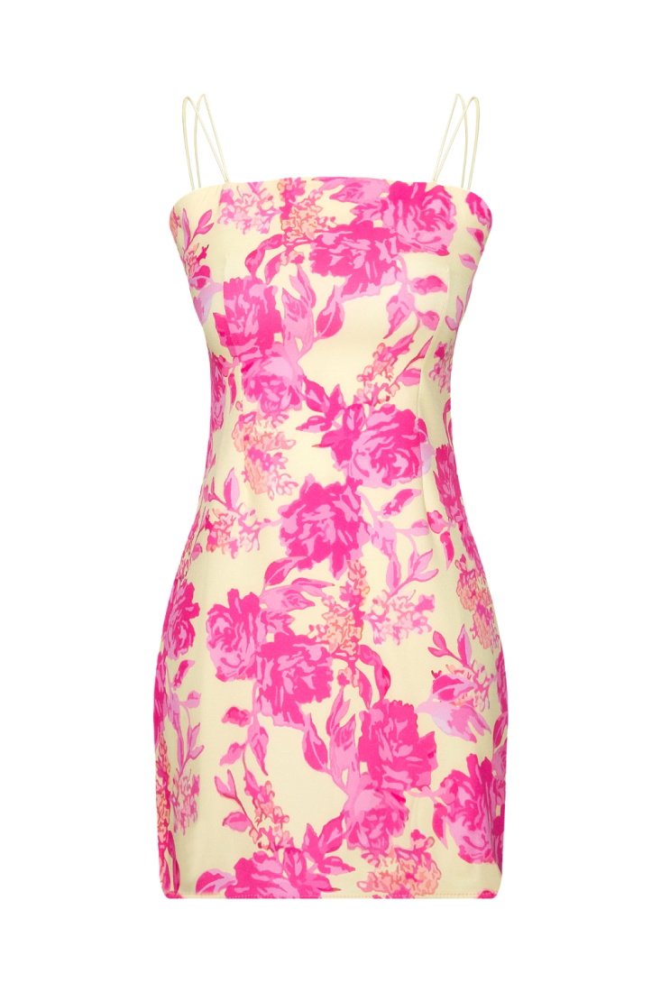 Pink Strapped Mini Dress RBW3 - EYYO ATELIER