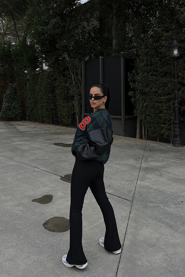 Pötikare Desen Harf Baskılı Kolej Ceket ATE2672 - 4