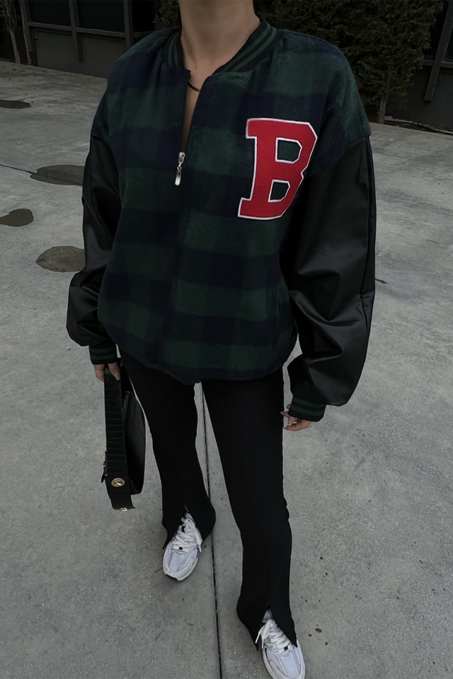 Pötikare Desen Harf Baskılı Kolej Ceket ATE2672 - 2