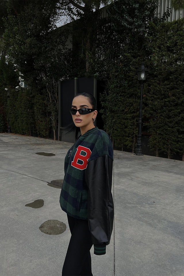 Pötikare Desen Harf Baskılı Kolej Ceket ATE2672 - 3