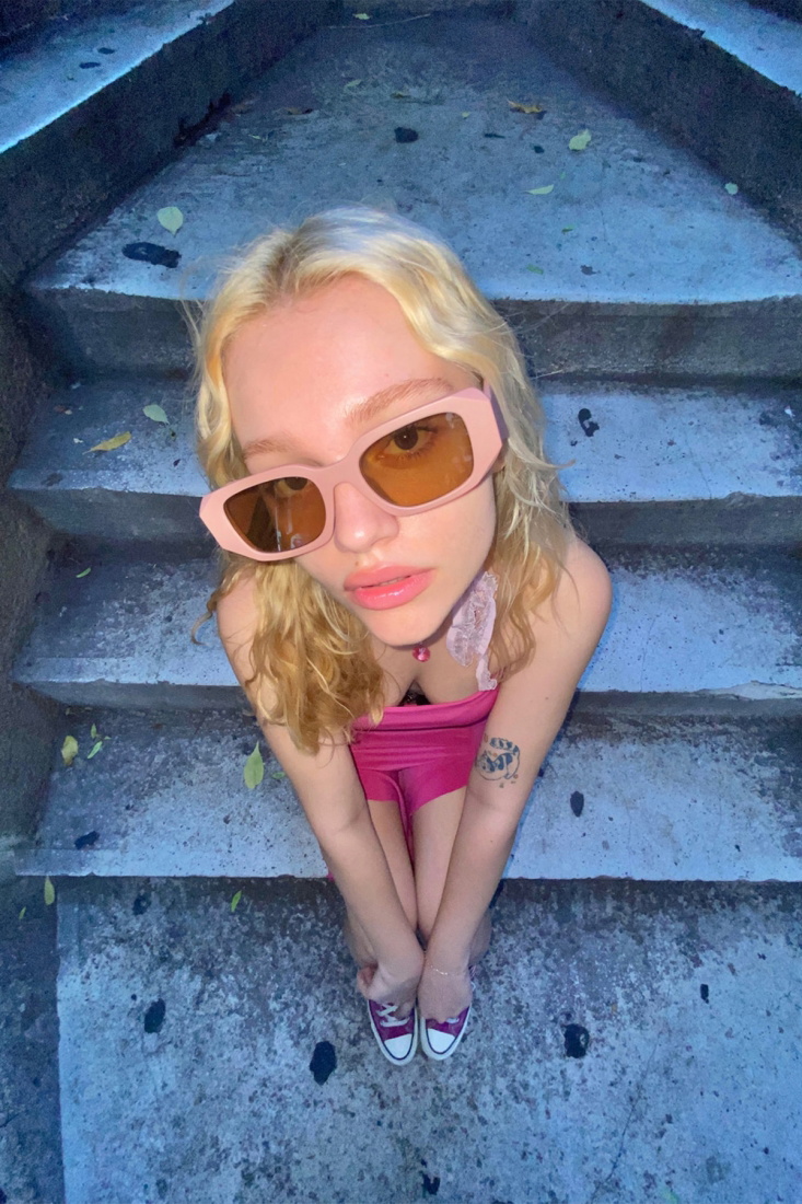 Powder Color Thick Frame Sunglasses ATE6526 - EYYO