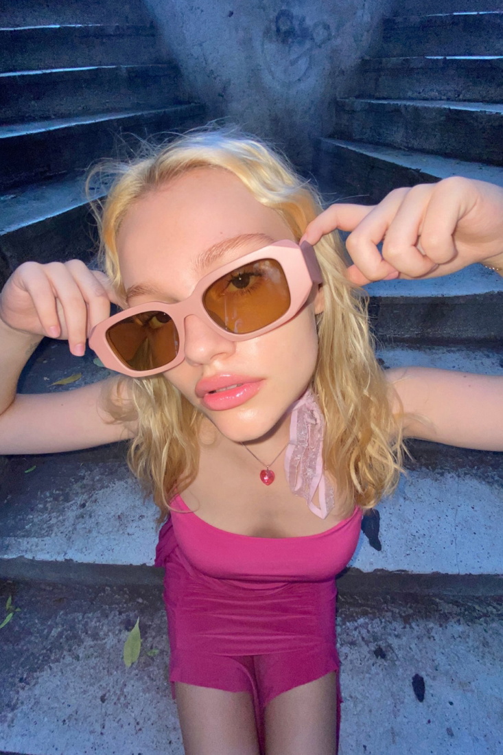 Powder Color Thick Frame Sunglasses ATE6526 - EYYO