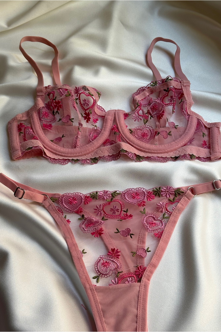 Powder Flower Detail Underwear ATE-1676 - EYYO