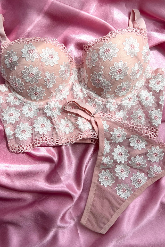 Powder Flower Detail Underwear ATE5178 Eyyo