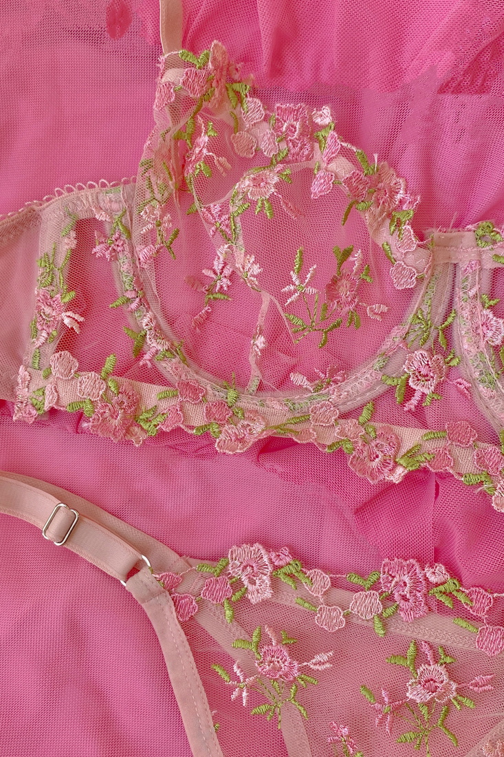Powder Flower Pattern Underwear ATE7879 - EYYO