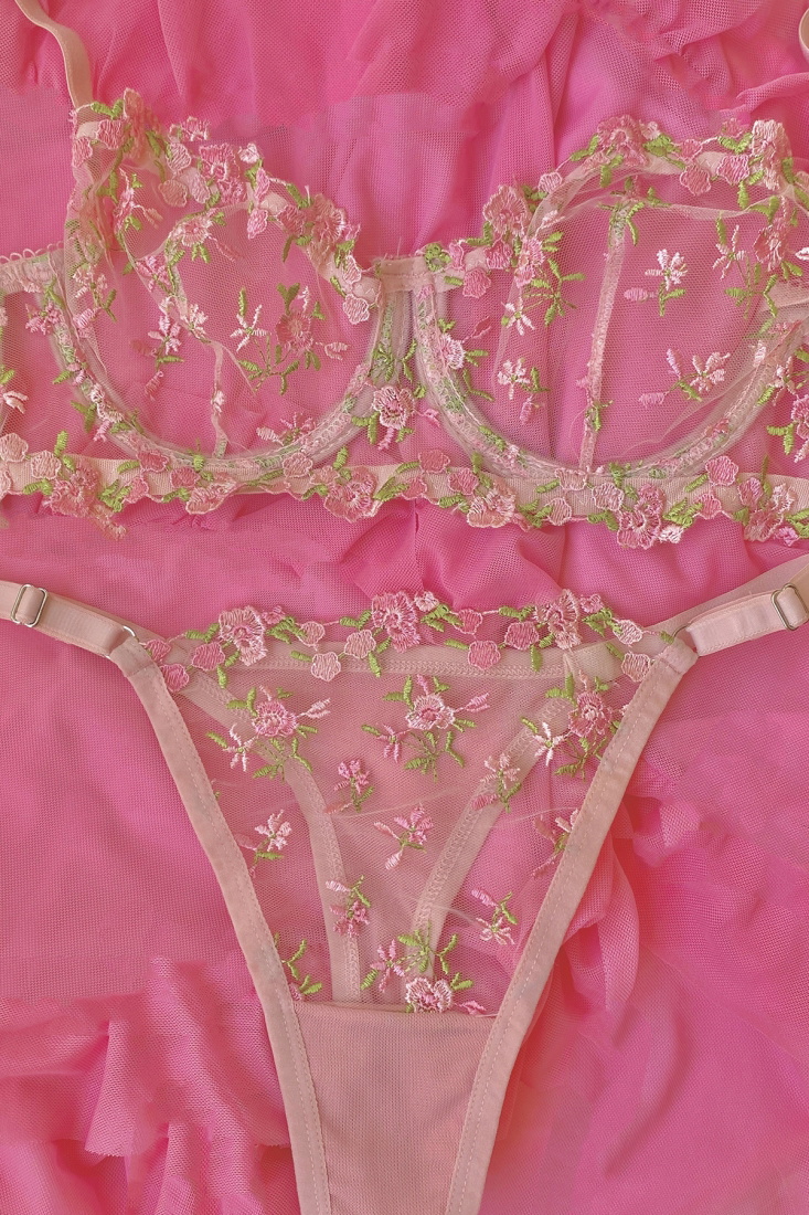 Powder Flower Pattern Underwear ATE7879 - EYYO