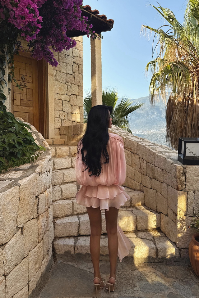 Pudra Salerno Mini Elbise ATE-2937 - 5